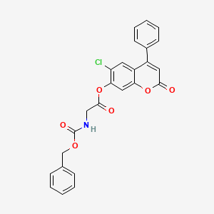 molecular formula C25H18ClNO6 B3755226 6-chloro-2-oxo-4-phenyl-2H-chromen-7-yl N-[(benzyloxy)carbonyl]glycinate 