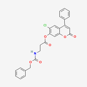 6-chloro-2-oxo-4-phenyl-2H-chromen-7-yl N-[(benzyloxy)carbonyl]-beta-alaninate