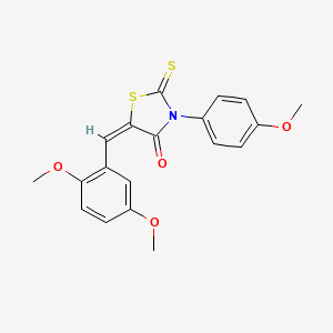 molecular formula C19H17NO4S2 B3755248 (5E)-5-[(2,5-dimethoxyphenyl)methylidene]-3-(4-methoxyphenyl)-2-sulfanylidene-1,3-thiazolidin-4-one 