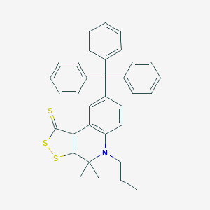 molecular formula C34H31NS3 B375525 4,4-dimethyl-5-propyl-8-trityl-4,5-dihydro-1H-[1,2]dithiolo[3,4-c]quinoline-1-thione CAS No. 330179-50-5