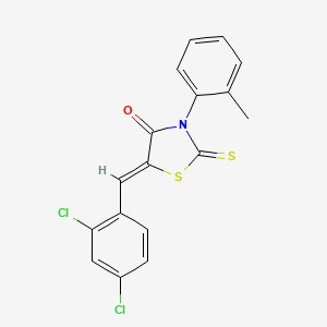 molecular formula C17H11Cl2NOS2 B3755261 (5Z)-5-[(2,4-dichlorophenyl)methylidene]-3-(2-methylphenyl)-2-sulfanylidene-1,3-thiazolidin-4-one 