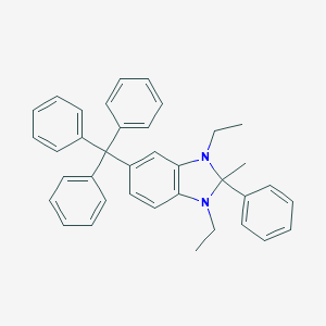 molecular formula C37H36N2 B375529 1,3-diethyl-2-methyl-2-phenyl-5-trityl-2,3-dihydro-1H-benzimidazole 