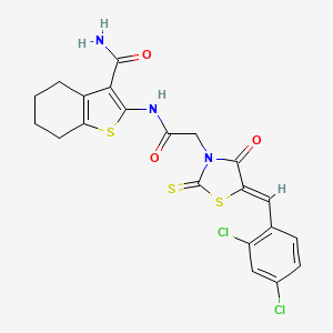 2-({[(5Z)-5-(2,4-dichlorobenzylidene)-4-oxo-2-thioxo-1,3-thiazolidin-3-yl]acetyl}amino)-4,5,6,7-tetrahydro-1-benzothiophene-3-carboxamide