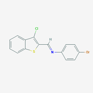 molecular formula C15H9BrClNS B375531 N-(4-bromophenyl)-N-[(3-chloro-1-benzothien-2-yl)methylene]amine 