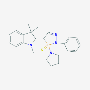 1,3,3-trimethyl-2-[2-phenyl-3-(1-pyrrolidinyl)-3-sulfido-2,3-dihydro-4H-1,2,3-diazaphosphol-4-ylidene]indoline