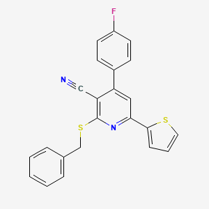 2-(Benzylsulfanyl)-4-(4-fluorophenyl)-6-(thiophen-2-yl)pyridine-3-carbonitrile