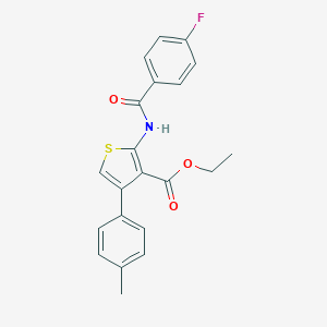molecular formula C21H18FNO3S B375534 Ethyl 2-[(4-fluorobenzoyl)amino]-4-(4-methylphenyl)-3-thiophenecarboxylate CAS No. 300570-93-8