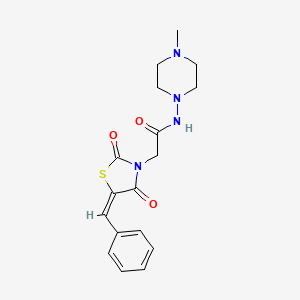 molecular formula C17H20N4O3S B3755343 2-[(5E)-5-benzylidene-2,4-dioxo-1,3-thiazolidin-3-yl]-N-(4-methylpiperazin-1-yl)acetamide 