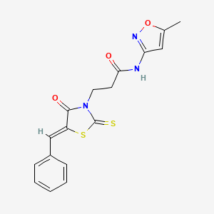 molecular formula C17H15N3O3S2 B3755349 N-(5-methylisoxazol-3-yl)-3-[4-oxo-5-(phenylmethylene)-2-thioxo(1,3-thiazolidi n-3-yl)]propanamide CAS No. 5630-85-3