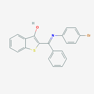 molecular formula C21H14BrNOS B375535 2-[(4-bromoanilino)(phenyl)methylene]-1-benzothiophen-3(2H)-one CAS No. 312939-42-7
