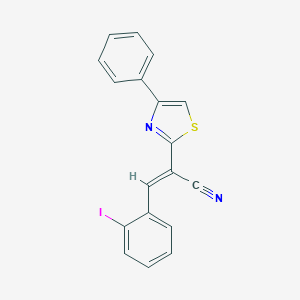 molecular formula C18H11IN2S B375536 3-(2-Iodophenyl)-2-(4-phenyl-1,3-thiazol-2-yl)acrylonitrile 