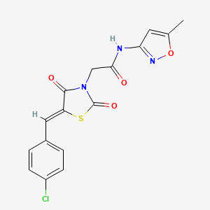 2-[(5Z)-5-[(4-chlorophenyl)methylidene]-2,4-dioxo-1,3-thiazolidin-3-yl]-N-(5-methyl-1,2-oxazol-3-yl)acetamide