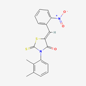 B3755367 (5Z)-3-(2,3-dimethylphenyl)-5-[(2-nitrophenyl)methylidene]-2-sulfanylidene-1,3-thiazolidin-4-one CAS No. 5630-76-2