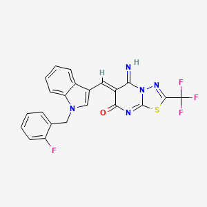 6-{[1-(2-fluorobenzyl)-1H-indol-3-yl]methylene}-5-imino-2-(trifluoromethyl)-5,6-dihydro-7H-[1,3,4]thiadiazolo[3,2-a]pyrimidin-7-one