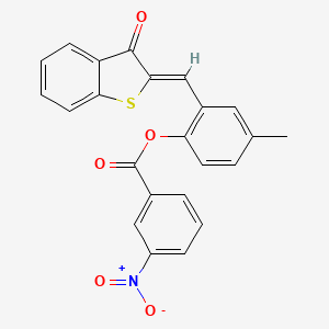 molecular formula C23H15NO5S B3755394 4-methyl-2-[(3-oxo-1-benzothien-2(3H)-ylidene)methyl]phenyl 3-nitrobenzoate 