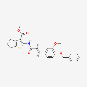 molecular formula C26H25NO5S B3755409 methyl 2-({(2E)-3-[4-(benzyloxy)-3-methoxyphenyl]prop-2-enoyl}amino)-5,6-dihydro-4H-cyclopenta[b]thiophene-3-carboxylate 