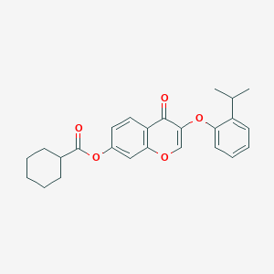 [4-Oxo-3-(2-propan-2-ylphenoxy)chromen-7-yl] cyclohexanecarboxylate