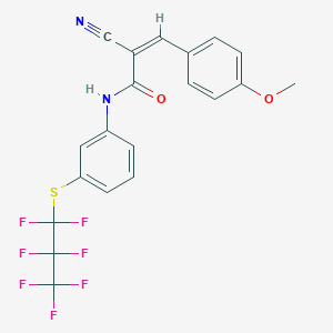 molecular formula C20H13F7N2O2S B375547 2-cyano-N-{3-[(1,1,2,2,3,3,3-heptafluoropropyl)sulfanyl]phenyl}-3-(4-methoxyphenyl)acrylamide 