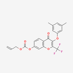 molecular formula C22H17F3O6 B3755514 allyl 3-(3,5-dimethylphenoxy)-4-oxo-2-(trifluoromethyl)-4H-chromen-7-yl carbonate 