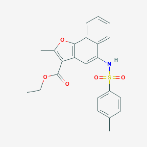 molecular formula C23H21NO5S B375552 Ethyl 2-methyl-5-{[(4-methylphenyl)sulfonyl]amino}naphtho[1,2-b]furan-3-carboxylate CAS No. 52529-53-0