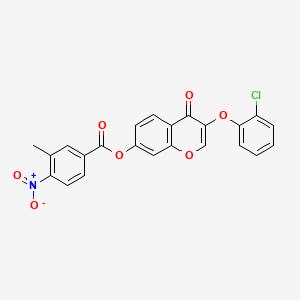 [3-(2-Chlorophenoxy)-4-oxochromen-7-yl] 3-methyl-4-nitrobenzoate