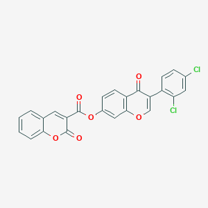 molecular formula C25H12Cl2O6 B3755562 [3-(2,4-Dichlorophenyl)-4-oxochromen-7-yl] 2-oxochromene-3-carboxylate 