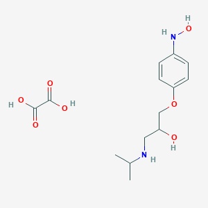 molecular formula C14H22N2O7 B037556 1-[4-(Hydroxyamino)phenoxy]-3-(propan-2-ylamino)propan-2-ol; oxalic acid CAS No. 114460-15-0