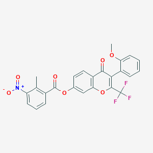 3-(2-methoxyphenyl)-4-oxo-2-(trifluoromethyl)-4H-chromen-7-yl 2-methyl-3-nitrobenzoate