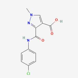 molecular formula C12H10ClN3O3 B3755632 3-[(4-CHLOROANILINO)CARBONYL]-1-METHYL-1H-PYRAZOLE-4-CARBOXYLIC ACID 