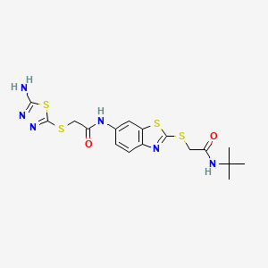 2-[(5-amino-1,3,4-thiadiazol-2-yl)thio]-N-(2-{[2-(tert-butylamino)-2-oxoethyl]thio}-1,3-benzothiazol-6-yl)acetamide