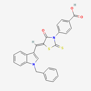 4-{5-[(1-benzyl-1H-indol-3-yl)methylene]-4-oxo-2-thioxo-1,3-thiazolidin-3-yl}benzoic acid