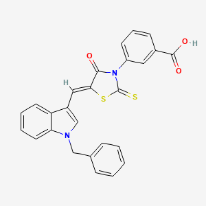 molecular formula C26H18N2O3S2 B3755670 3-{5-[(1-benzyl-1H-indol-3-yl)methylene]-4-oxo-2-thioxo-1,3-thiazolidin-3-yl}benzoic acid 