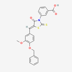 3-{5-[4-(benzyloxy)-3-methoxybenzylidene]-4-oxo-2-thioxo-1,3-thiazolidin-3-yl}benzoic acid