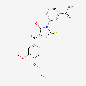 3-[5-(3-methoxy-4-propoxybenzylidene)-4-oxo-2-thioxo-1,3-thiazolidin-3-yl]benzoic acid