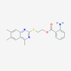 molecular formula C20H21N3O2S B3755683 2-[(4,6,7-Trimethylquinazolin-2-yl)sulfanyl]ethyl 2-aminobenzoate 