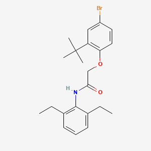 molecular formula C22H28BrNO2 B3755708 2-(4-bromo-2-tert-butylphenoxy)-N-(2,6-diethylphenyl)acetamide 