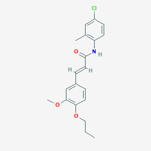 molecular formula C20H22ClNO3 B3755739 N-(4-chloro-2-methylphenyl)-3-(3-methoxy-4-propoxyphenyl)acrylamide 