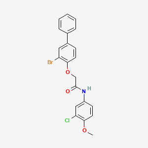 2-[(3-bromo-4-biphenylyl)oxy]-N-(3-chloro-4-methoxyphenyl)acetamide