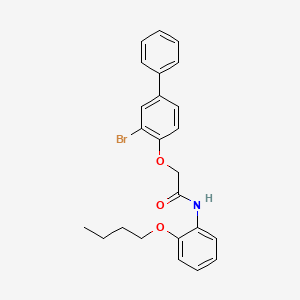 2-[(3-bromo-4-biphenylyl)oxy]-N-(2-butoxyphenyl)acetamide