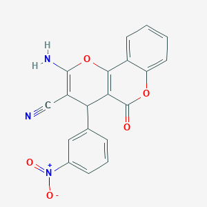 2-amino-4-(3-nitrophenyl)-5-oxo-4H,5H-pyrano[3,2-c]chromene-3-carbonitrile