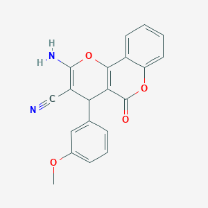 molecular formula C20H14N2O4 B375589 2-amino-4-(3-methoxyphenyl)-5-oxo-4H,5H-pyrano[3,2-c]chromene-3-carbonitrile 