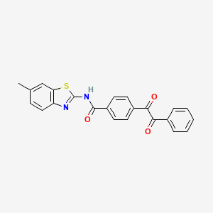 N-(6-methyl-1,3-benzothiazol-2-yl)-4-(2-oxo-2-phenylacetyl)benzamide