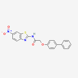 molecular formula C21H15N3O4S B3755900 2-(4-biphenylyloxy)-N-(6-nitro-1,3-benzothiazol-2-yl)acetamide 