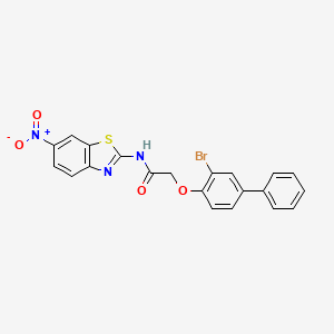 2-(2-bromo-4-phenylphenoxy)-N-(6-nitro-1,3-benzothiazol-2-yl)acetamide