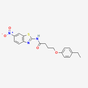 molecular formula C19H19N3O4S B3755914 4-(4-ethylphenoxy)-N-(6-nitro-1,3-benzothiazol-2-yl)butanamide 