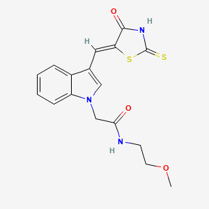 N-(2-methoxyethyl)-2-{3-[(4-oxo-2-thioxo-1,3-thiazolidin-5-ylidene)methyl]-1H-indol-1-yl}acetamide