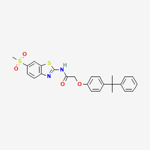 N-(6-methylsulfonyl-1,3-benzothiazol-2-yl)-2-[4-(2-phenylpropan-2-yl)phenoxy]acetamide