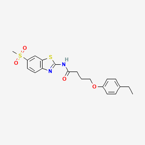 molecular formula C20H22N2O4S2 B3755930 4-(4-ethylphenoxy)-N-[6-(methylsulfonyl)-1,3-benzothiazol-2-yl]butanamide 