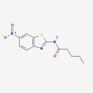 molecular formula C12H13N3O3S B3756072 N-(6-nitro-1,3-benzothiazol-2-yl)pentanamide 