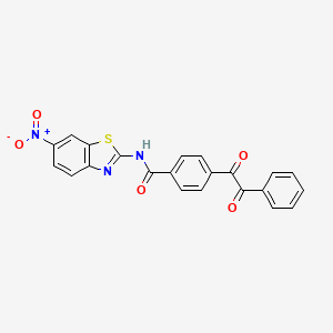 molecular formula C22H13N3O5S B3756076 N-(6-nitro-1,3-benzothiazol-2-yl)-4-(2-oxo-2-phenylacetyl)benzamide 